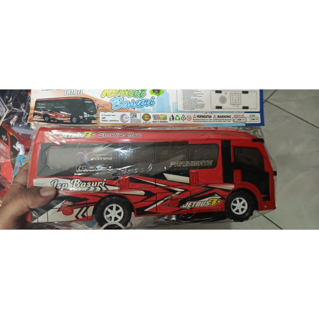 Mainan Miniatur Mobil elf travel JetBus musik AM01 dan non musik AM11 free tali