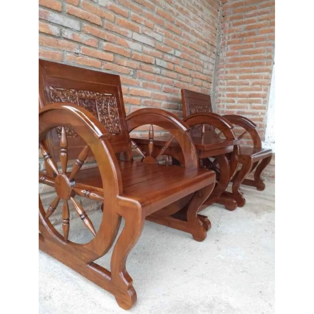 Kursi Teras Ukir Kayu Jati Kursi teras dokar Jati