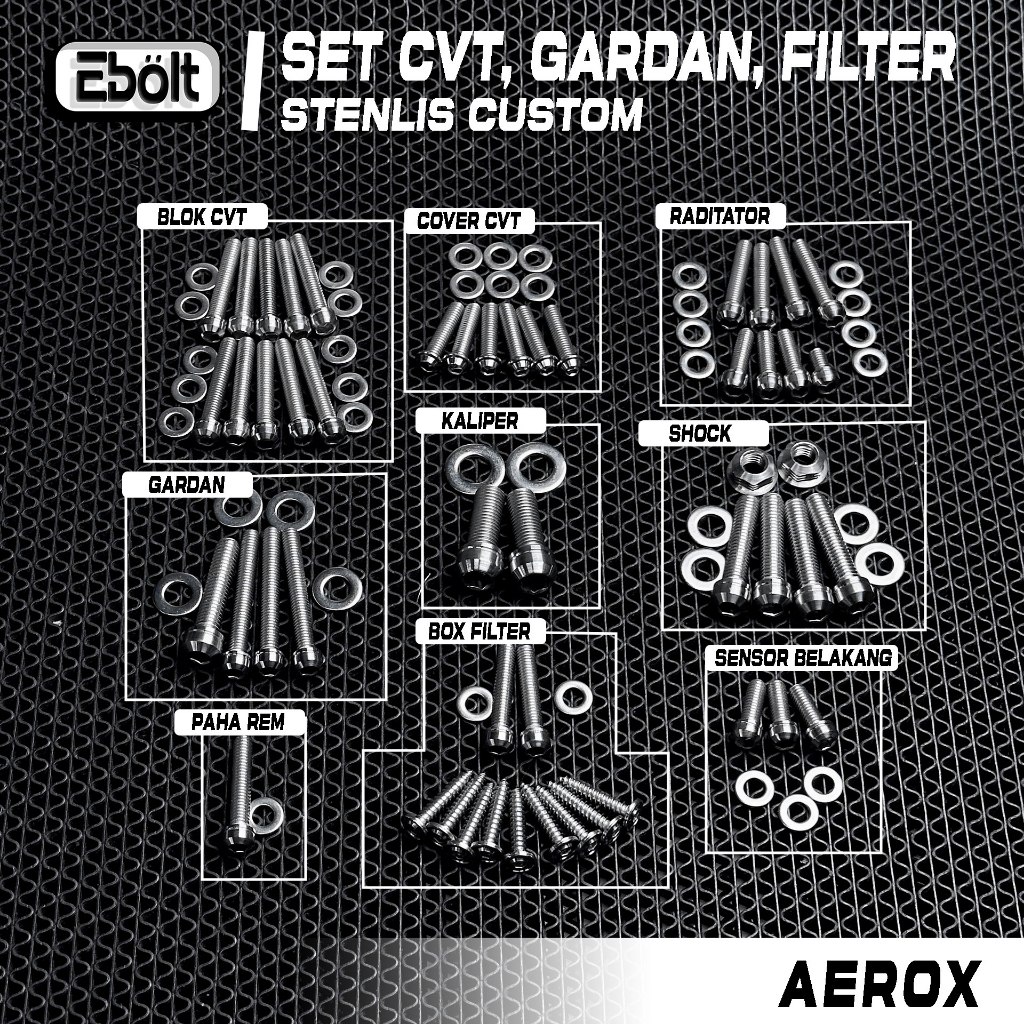 BAUT SET CUSTOM CVT FILTER GARDAN YAMAHA AEROX STENLIS CUSTOM CNC BUBUT