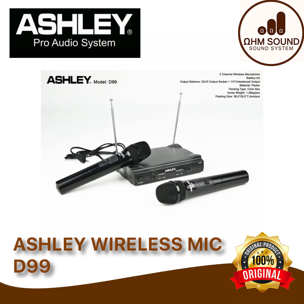 PROMO Microphone Wireless Ashley D99 ASHLEY WIRELESS MIC D99 D-99 D 99 ORIGINAL
