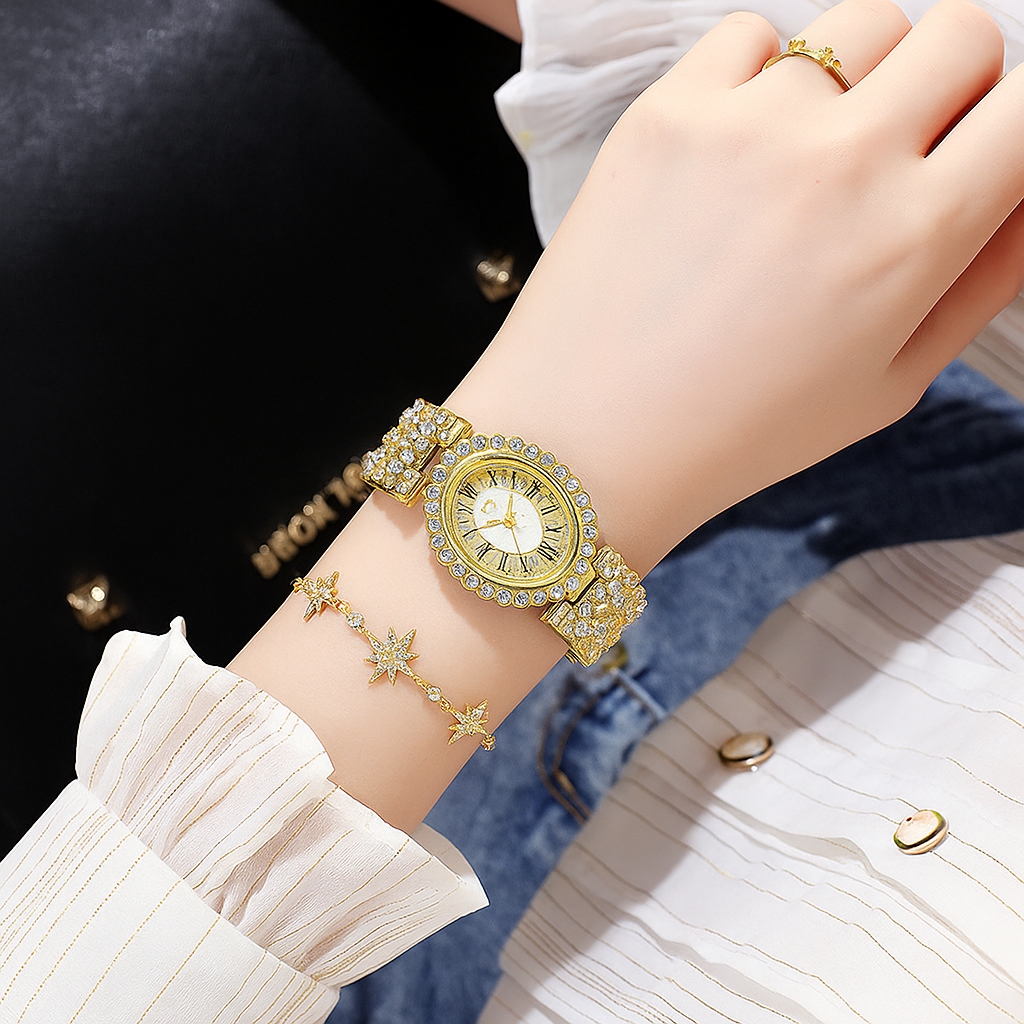 jam tangan wanita analog anti air arloji tali kuarsa anti karat branded vintage gift mewah J11