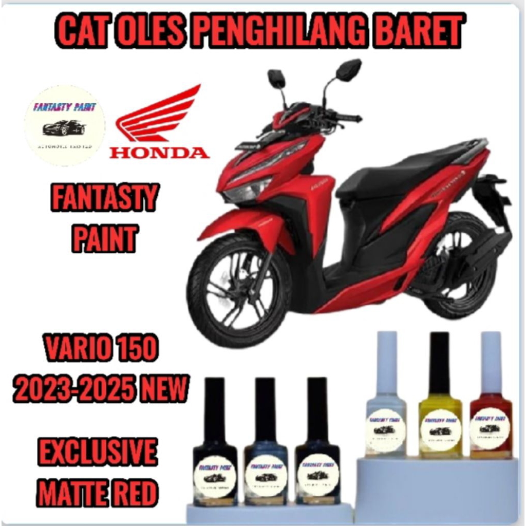 Cat Oles Permanen Motor Honda Vario 150 Exsclusive Matte Red,Merah Doff 2023,2024,2025 New Penghilan