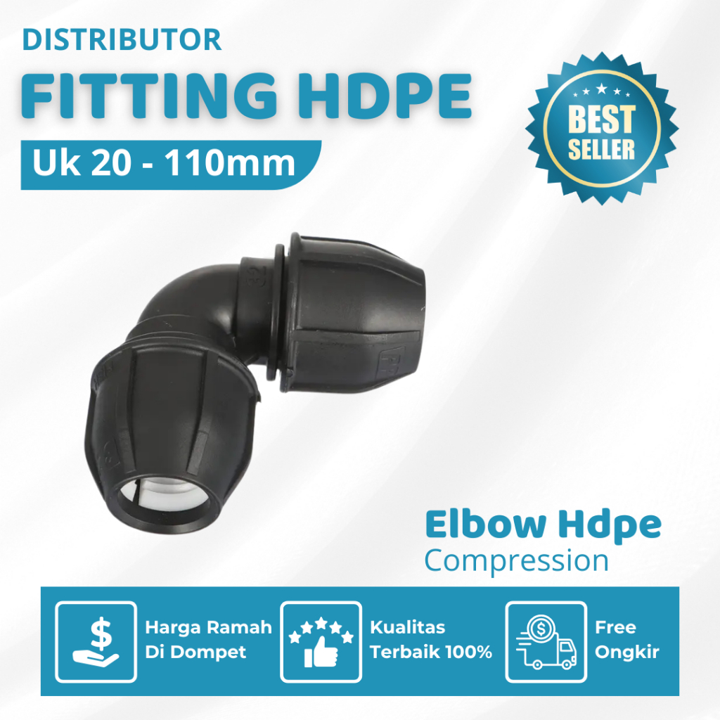 Elbow Compression Pipa Hdpe Ukuran 40mm Atau 1 14 Inch | Sambungan Pipa Hdpe