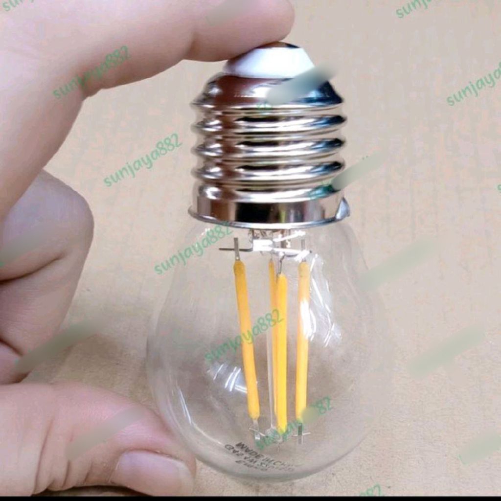 LAMPU CAFE BOHLAM CAFE 4 WATT/BULAT DAN LONJONG/KUNING/YELLOW