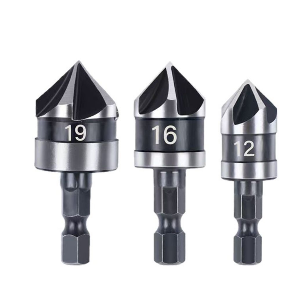 Mata Bor Countersink 3 Pcs bahan Baja HSS