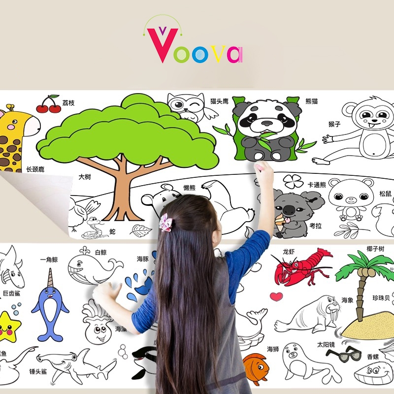 VOOVA Graffiti Roll/ Kertas Mewarnai Anak Bisa Digulung Kertas Roll Mewarnai 87cm / Kertas Mewarnai 