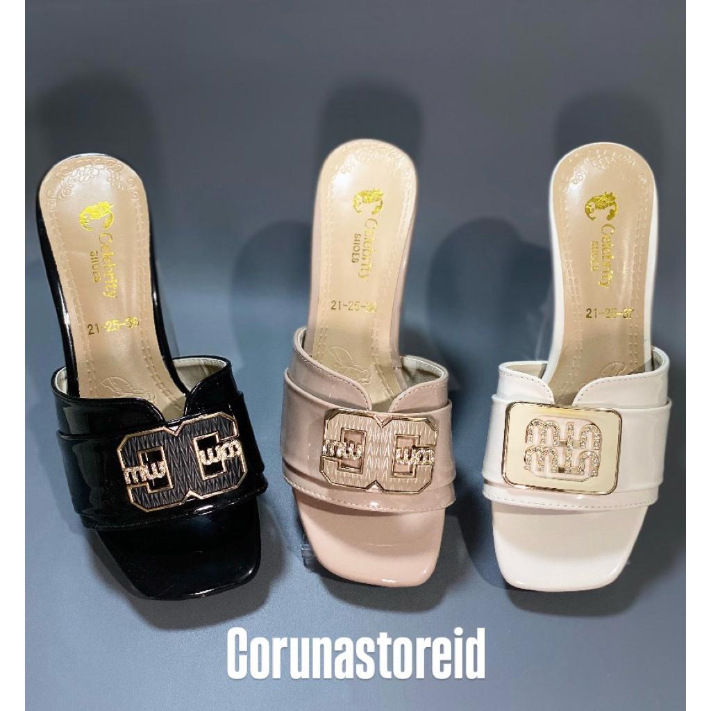 sandal hells hak kaca wanita celebrity shoes