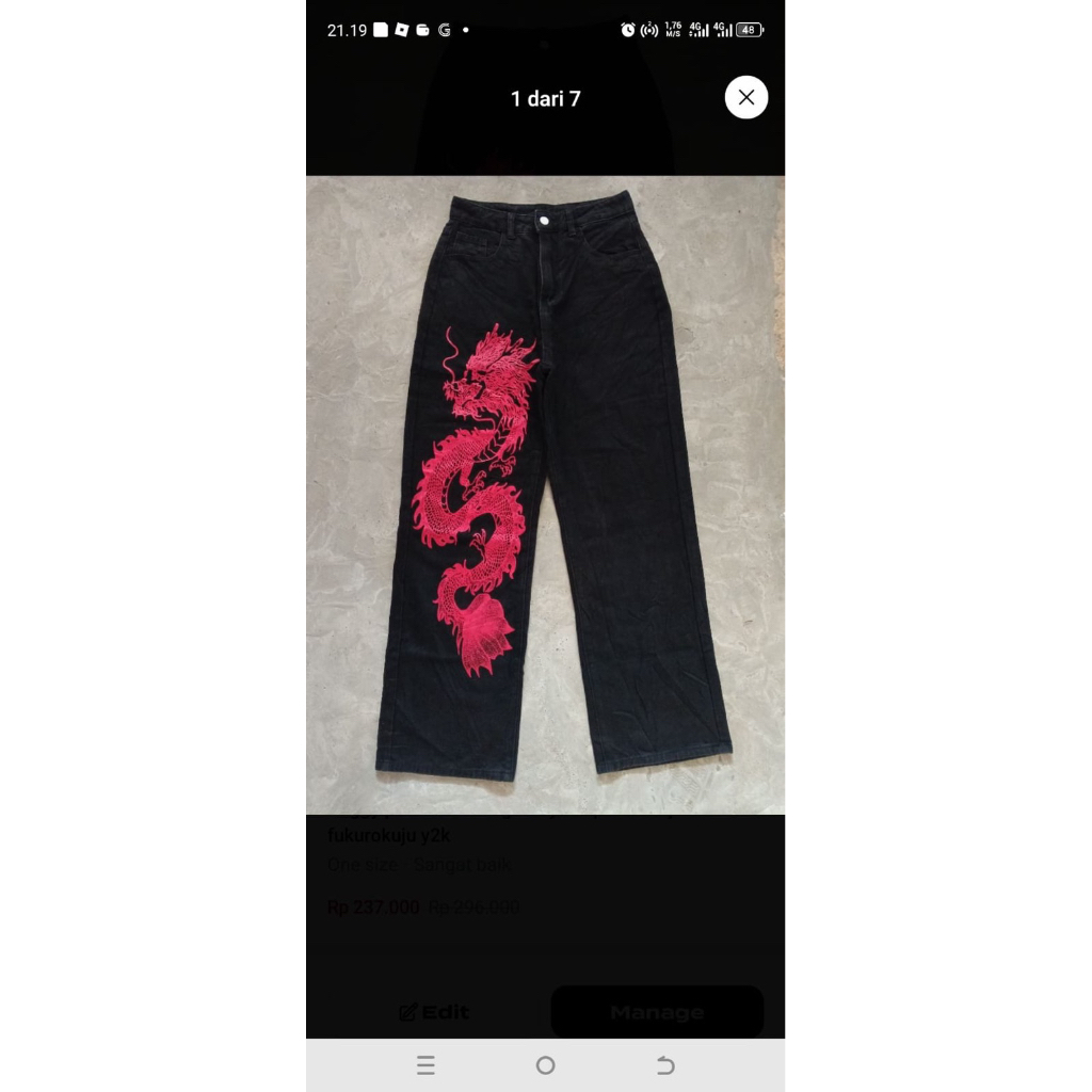 jeans dragon red