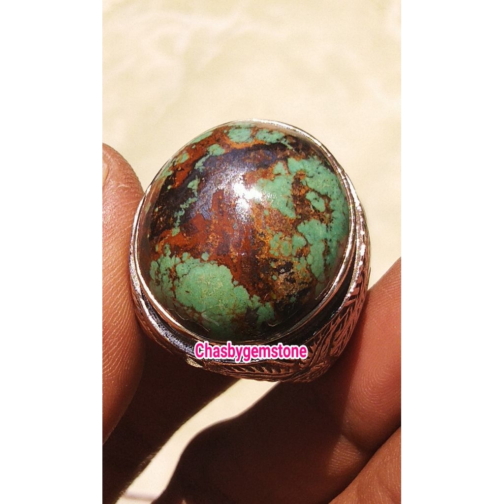 Batu Pirus Persia lawasan-Pirus Persia sakral serat emas lawasan