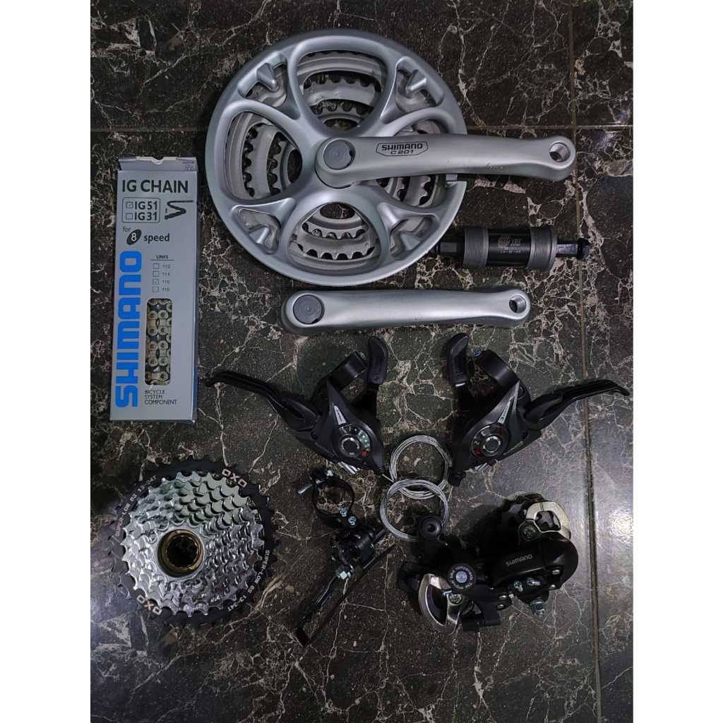 Set Groupspeed 3x8 Speed Freewheel Ulir Drat untuk MTB Roadbike Minivelo