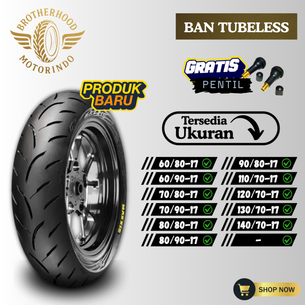 BAN MAXXIS VICTRA S98-ST  TUBELESS  ( 110/70-12 / 110/70-13 / 70/90-14 / 60/80-17  ) BAN TUBLES 17 /