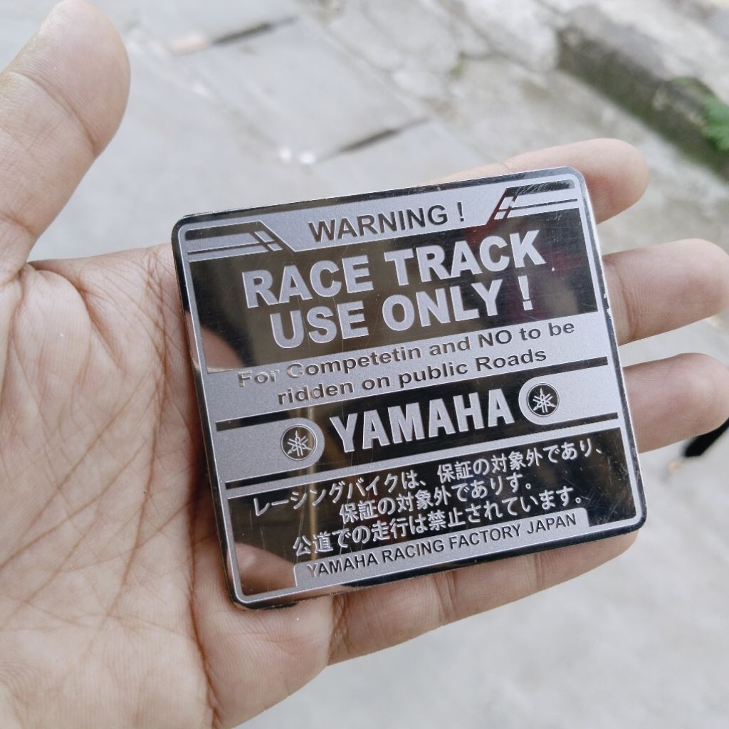 Emblem Warning Mio STAINLESS timbul mio sporty mio smile mio soul emblem warning Race Trank Use only