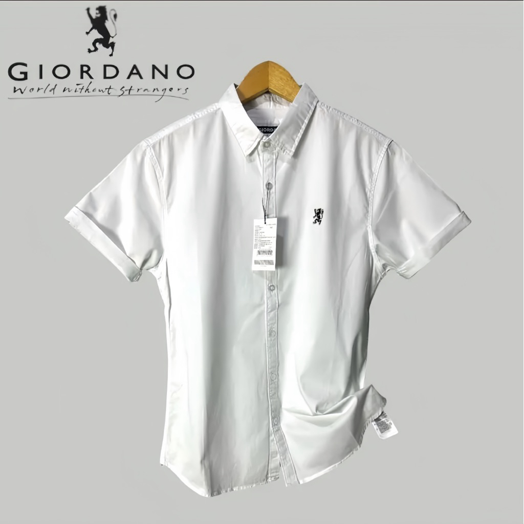 kemeja Giordano Pria Lengan Pendek Premium