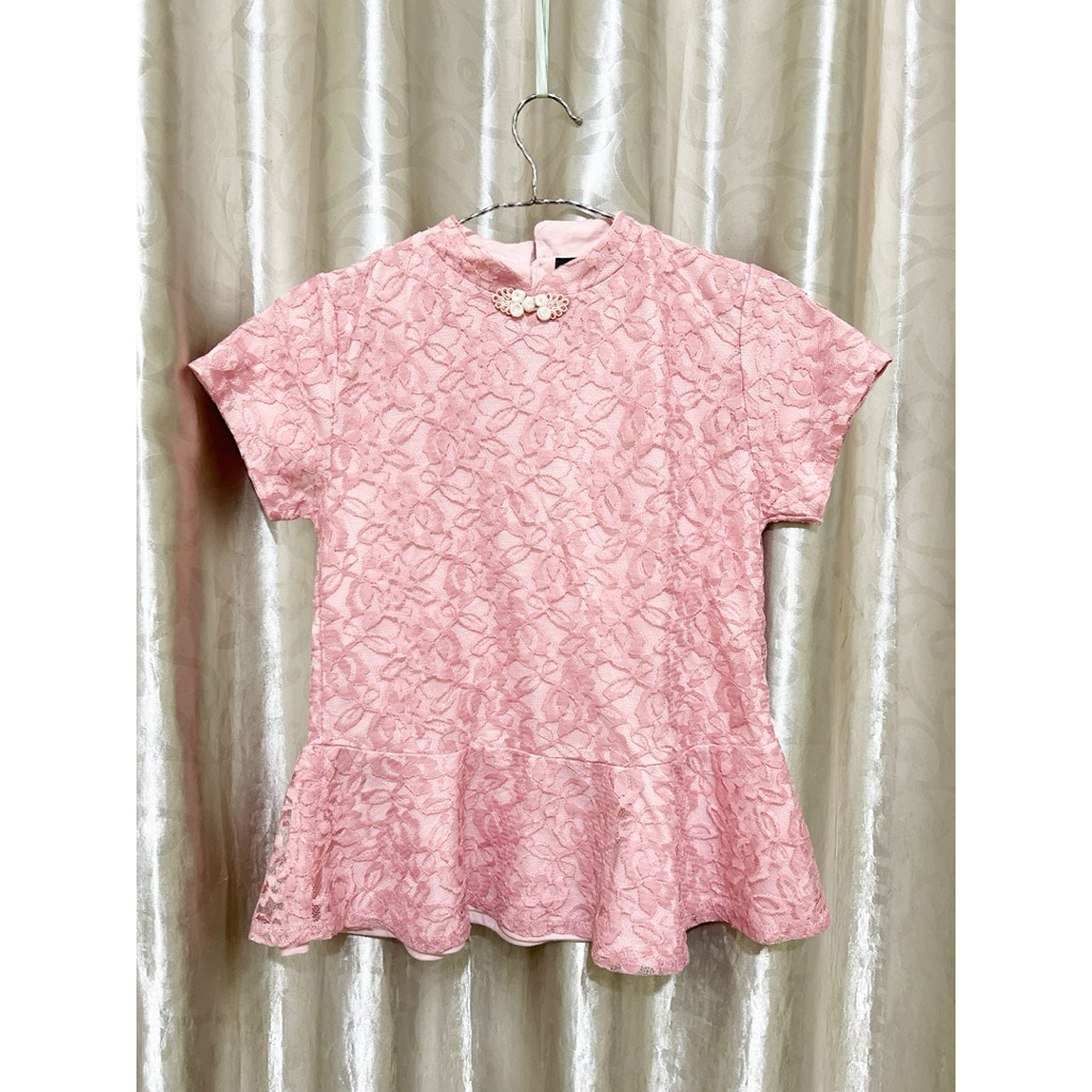 PL ATASAN BRUKAT PINK CHEONGSAM DETAILS SIZE M