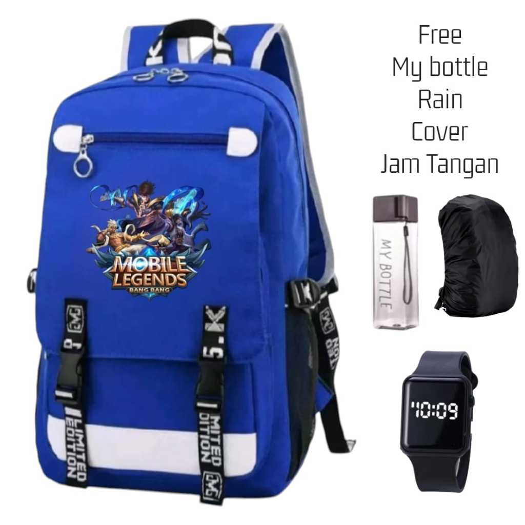 BLACK - Tas Sekolah Anak Mlbb - Tas Ransel Anak Laki Laki Tk Sd ML - Tas Anak Cowok Keren