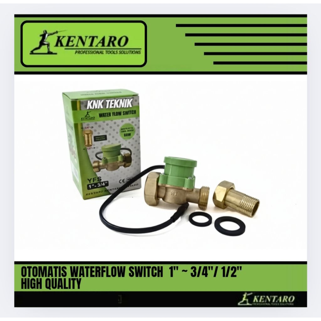 Waterflow Switch Otomatis Pendorong Pompa Air 1"-3/4"/1/2" Kentaro