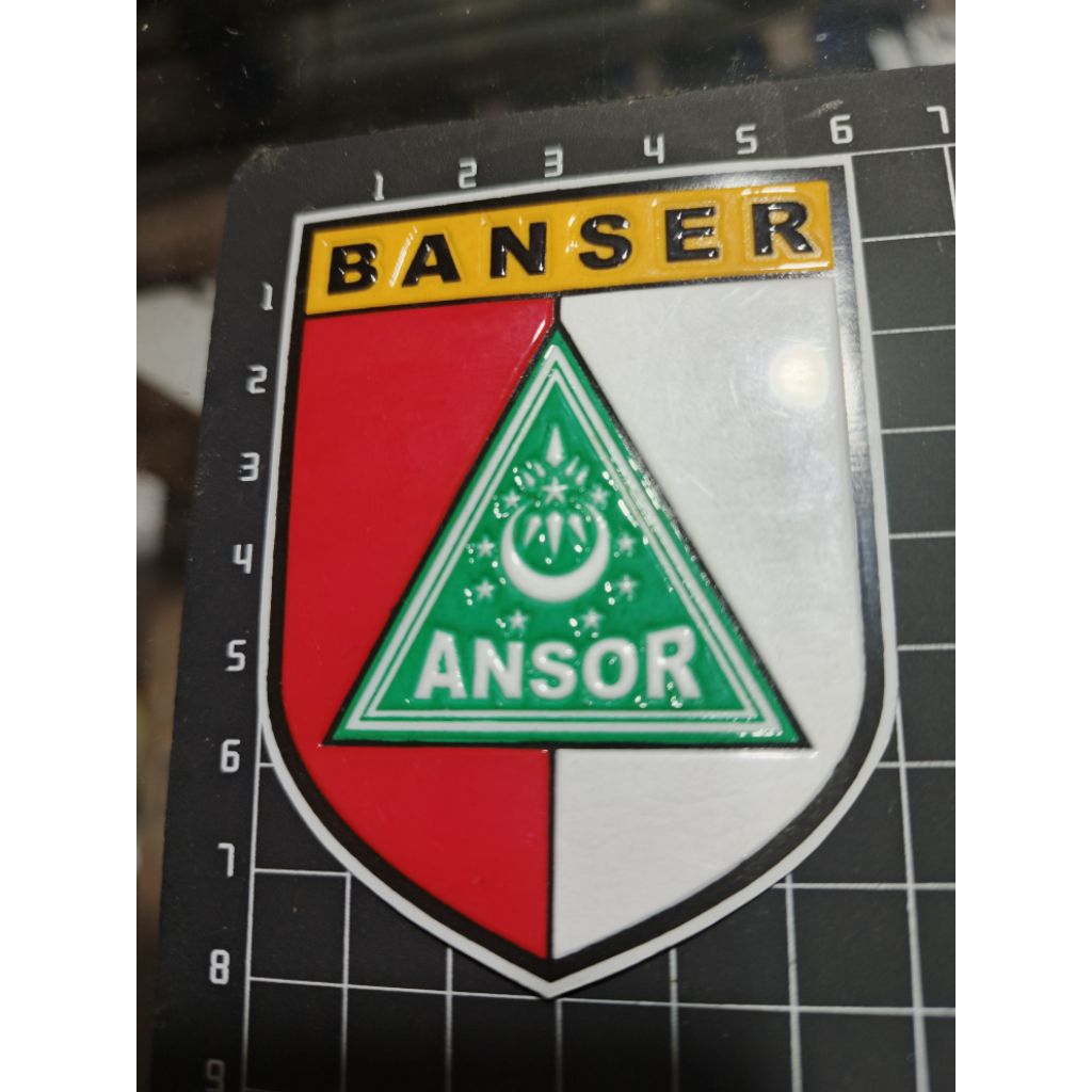 stiker timbul/stiker embos/logo banser ansor