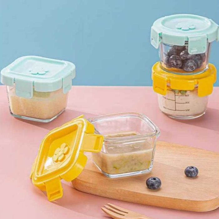 Mpasi Glass baby Food Container / Baby Food Container Tempat Wadah Kaca Mpasi Tempat Mpasi Kaca / Wa