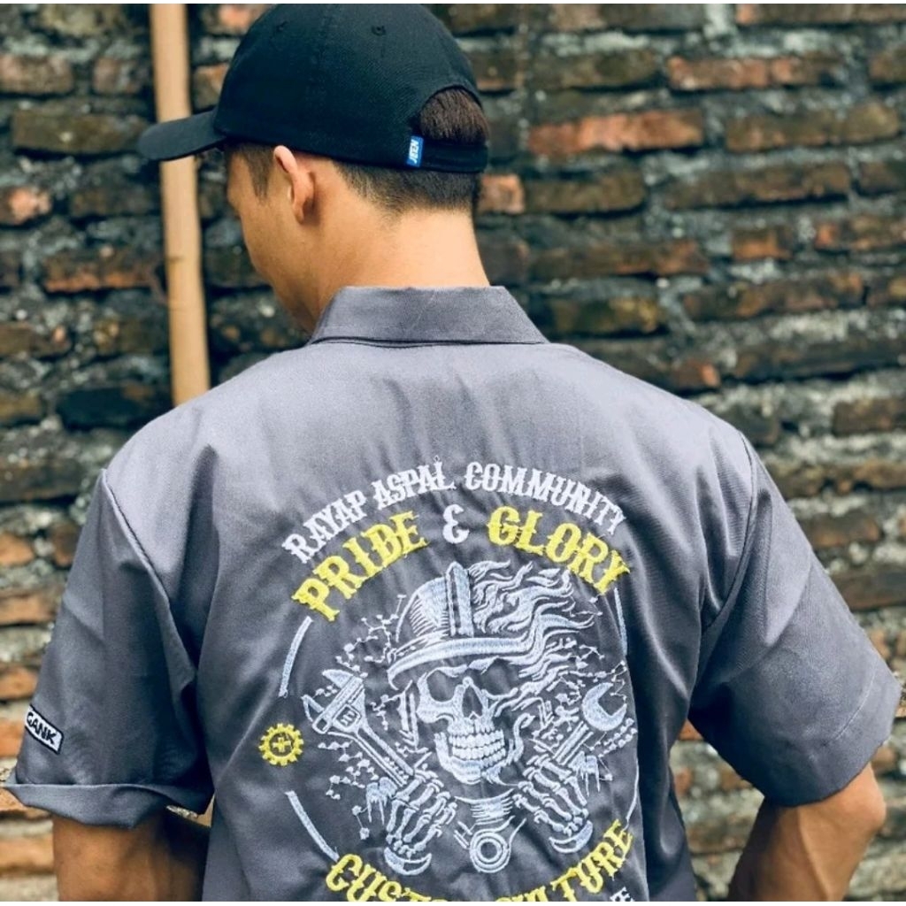 ( COD kemeja distro truck RAYAP ASPAL COMUNITY full bordir komputer original kemeja pria wanita baha