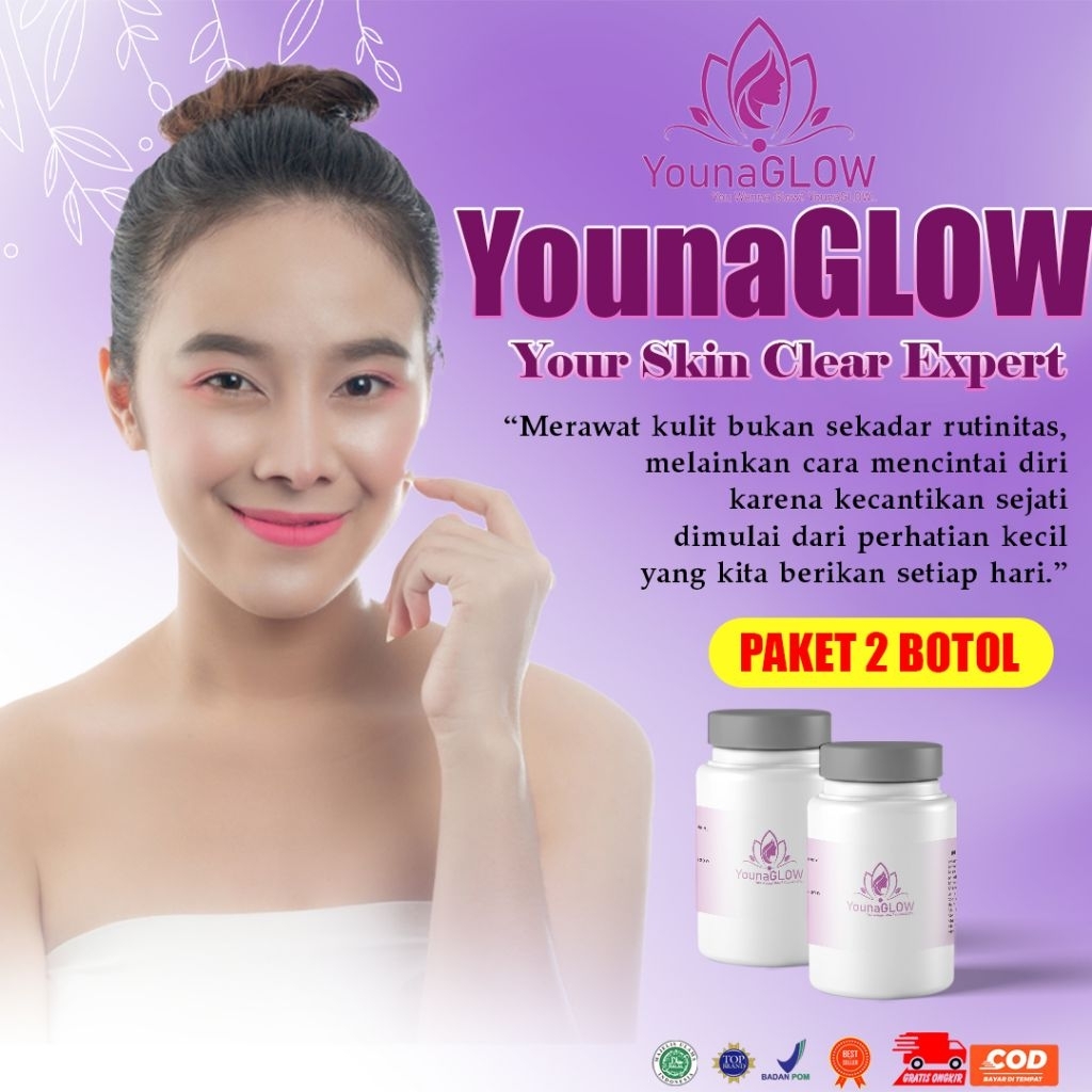 YOUNA GLOW VITAMIN KULIT PEMUTIH KULIT WAJAH MENCERAHKAN KULIT MENGHILANGKAN FLEK HITAM