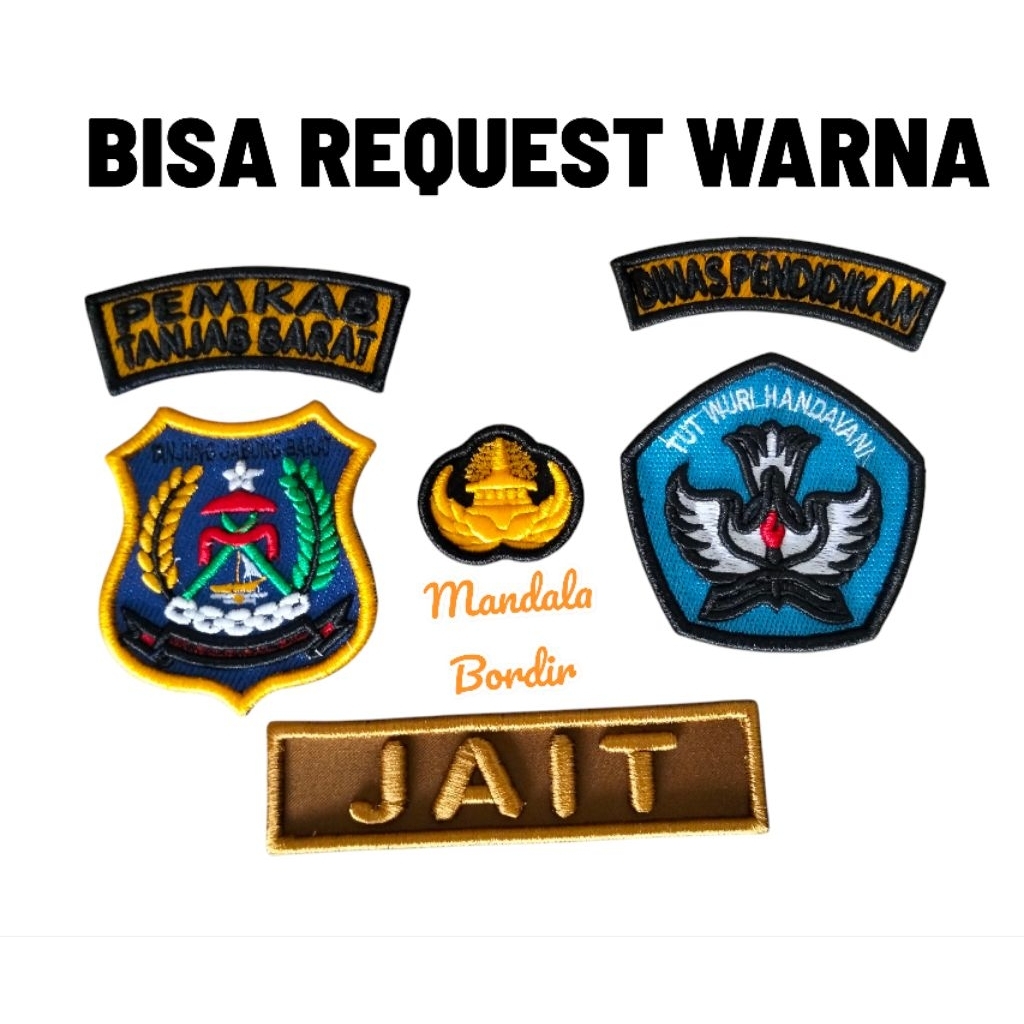 Logo Dinas Pendidikan Bordir Timbul 3D