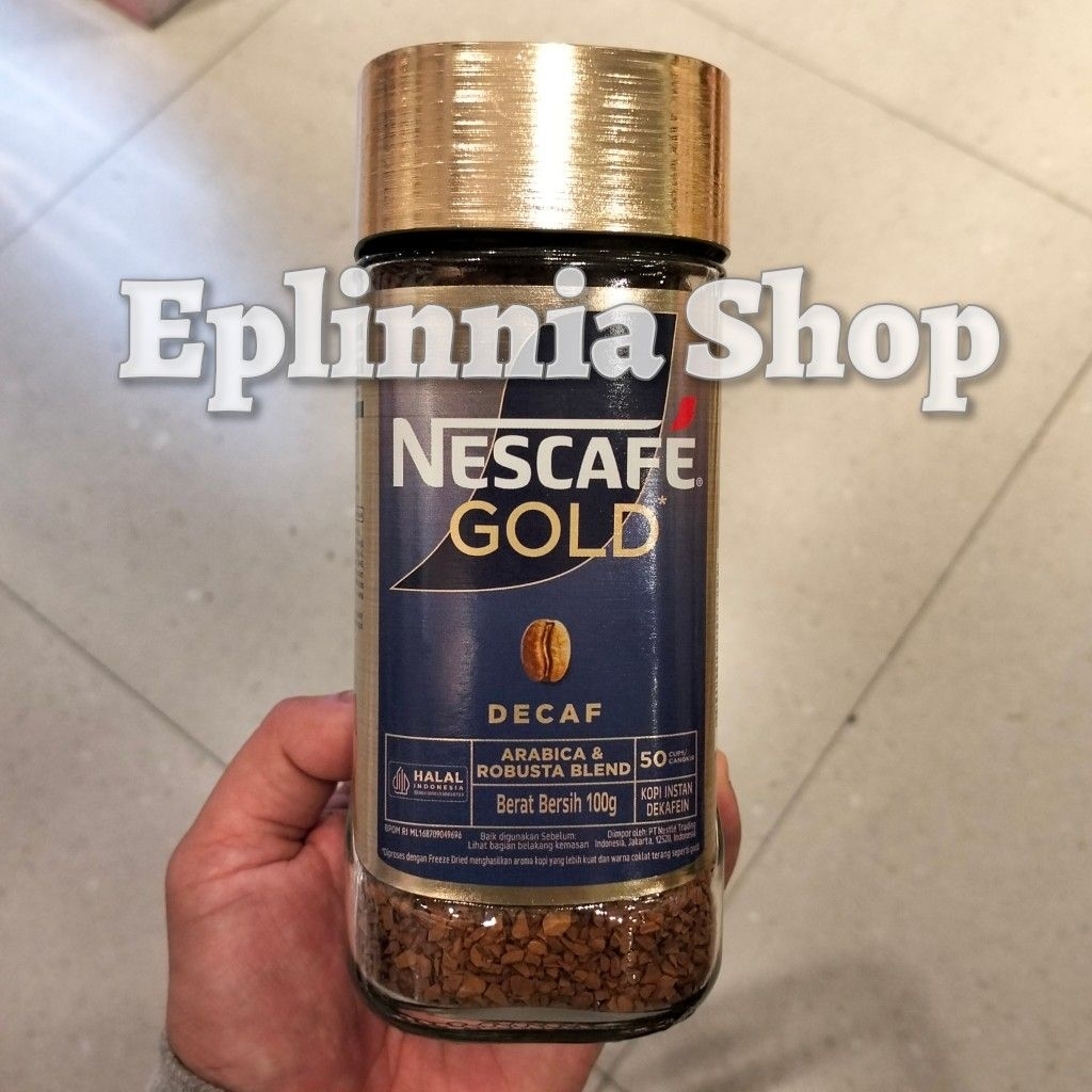Nescafe Gold Decaf Arabica & Robusta Blend Coffee 100 gr - Kopi Instant Decafein