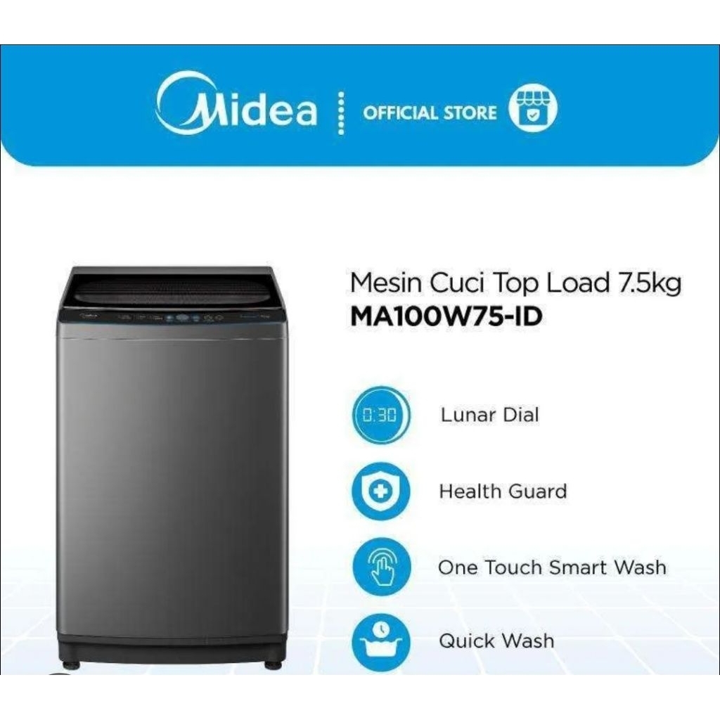 MESIN CUCI MIDEA MA100W75 (7,5KG) 1 TABUNG