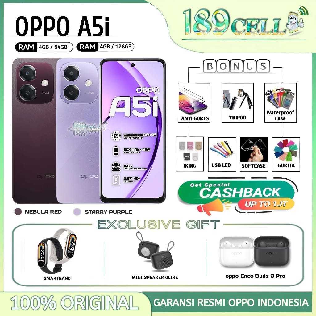 PROMO Second Like New OPPO A5i RAM 4/128GB - Oppo A5 i Snapdragon 6s 4G Gen 1 Mobile Platform