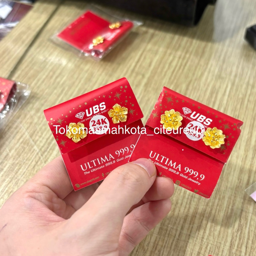 ANTING GIWANG BUNGA EMAS 24K HONGKONG