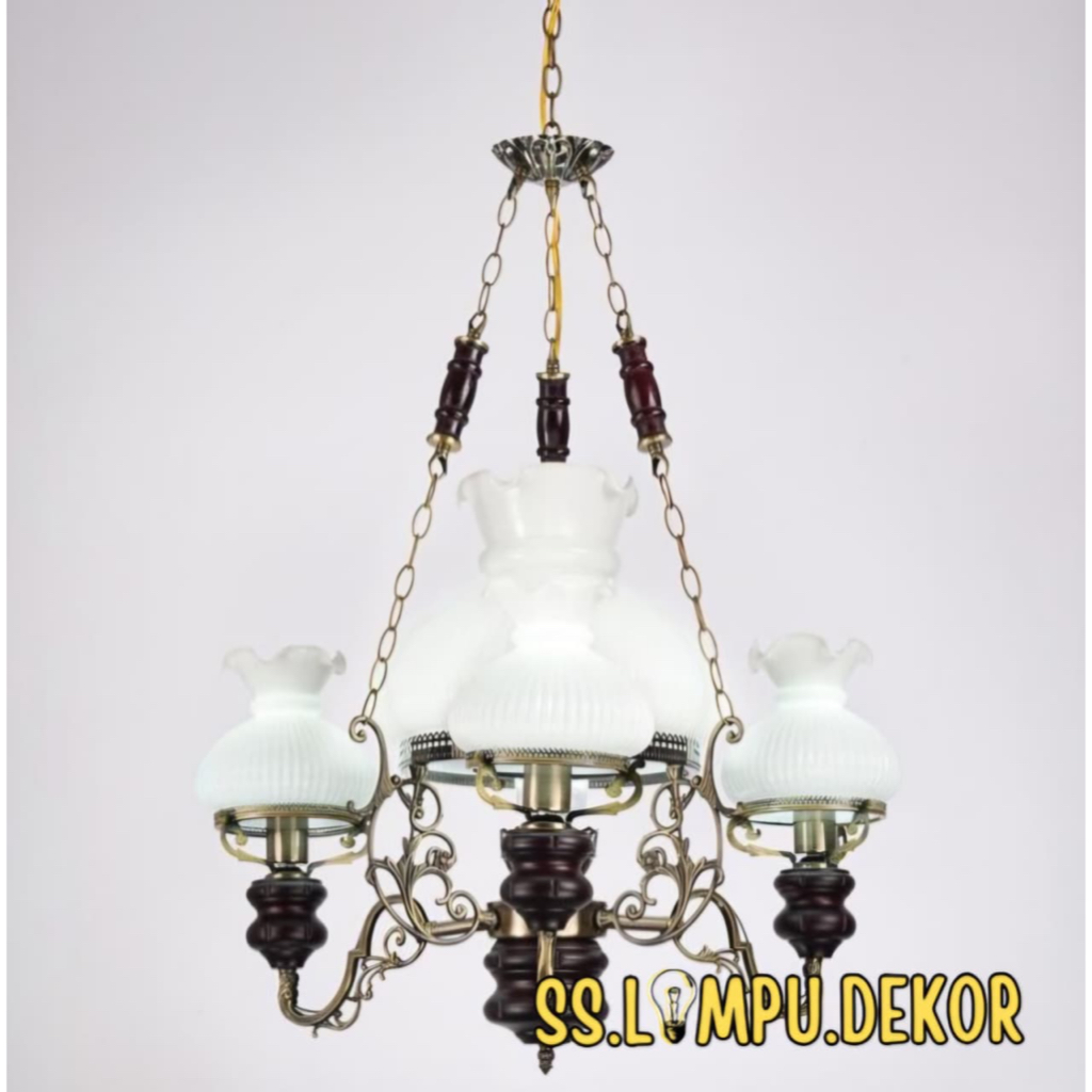 Lampu Hias Gantung Vintage Jawa Betawi Cabang 3+1 Elegan klasik