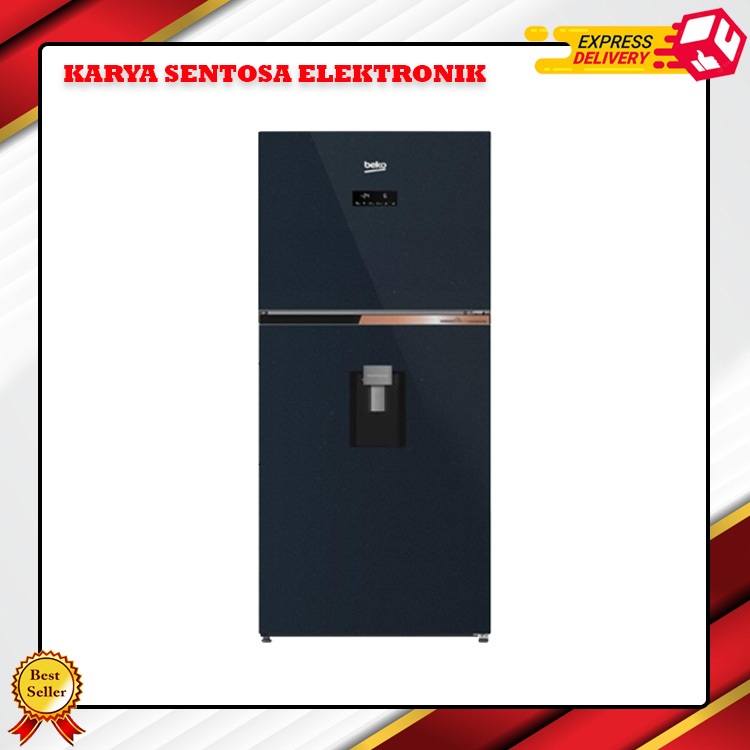 Kulkas Beko 2 Pintu RDNT376E50VDUGBL 375 L Dengan Dispenser Air