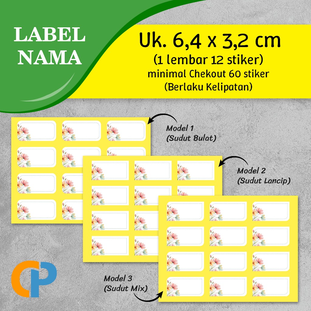 STIKER LABEL NAMA MOTIF | UNDANGAN | BUKU