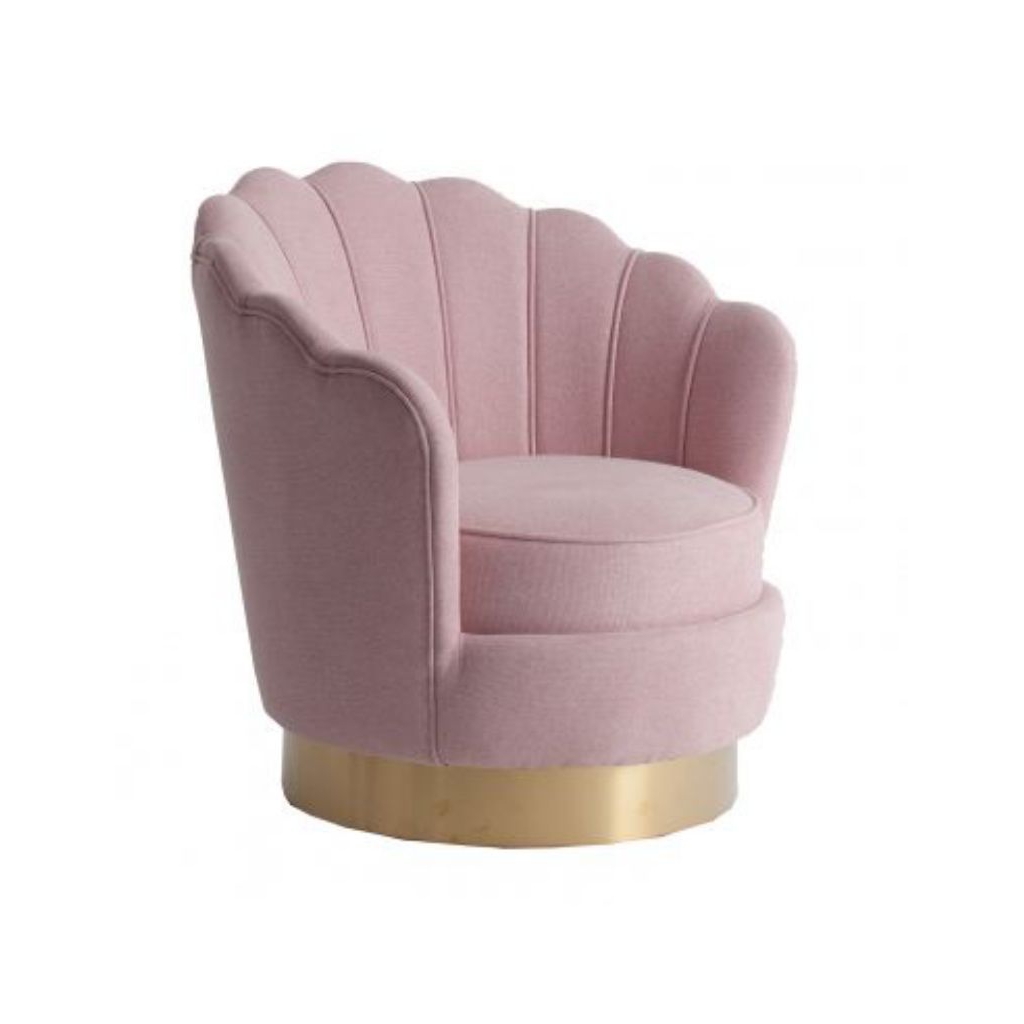 kursi kerang kipas putar / kursi aksen bludru/kursi sofa aksen tunggal