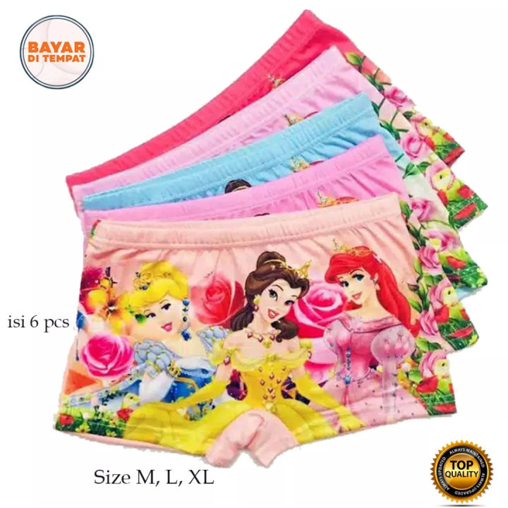 Isi 3 , 6 Pcs Boxer Anak Cewek Celana Dalam Boxer Anak Perempuan
