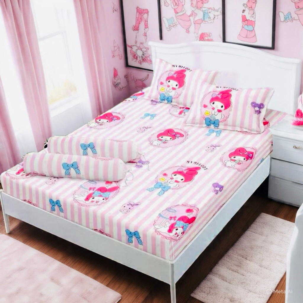 SPREI MY MELODY // SPREI MOTIF MELODY // SEPREI ANAK FREE SARBAN SARGUL