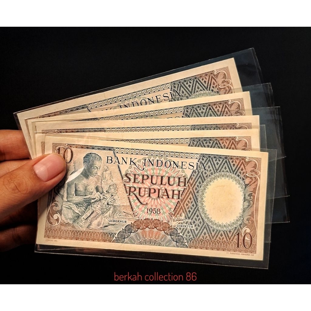 uang kuno 10 rupiah seri pekerja tahun 1958 masih bagus