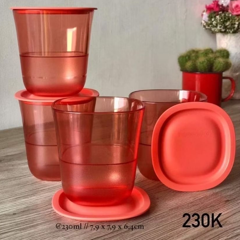 CRYSTALINE LOW GLASS ORIGINAL TUPPERWARE(4PCS)