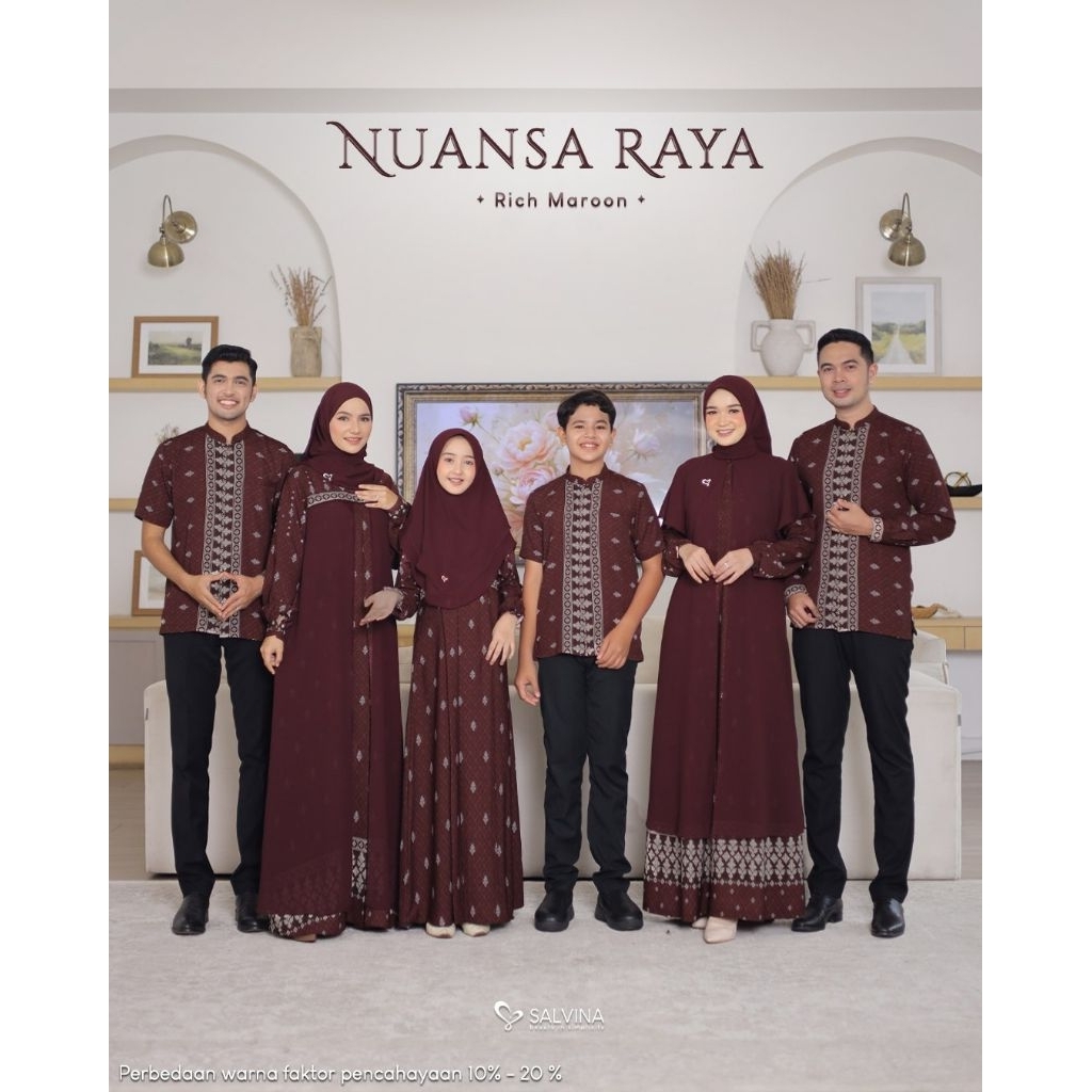 Nuansa Raya Series Rich Maroon Family Set Baju Couple Keluarga Sarimbit 2026 by Salvina