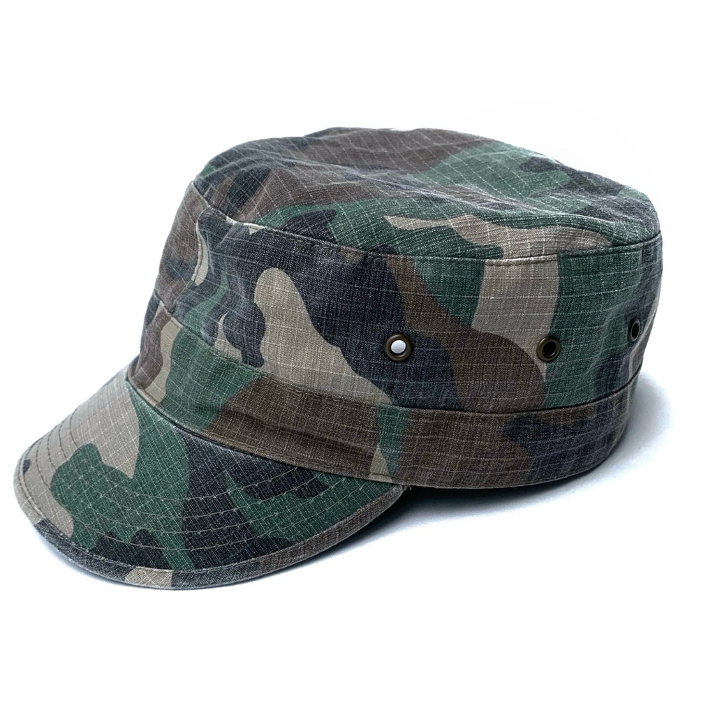 woodland camouflage ripstop patrol cap. cadet hat.