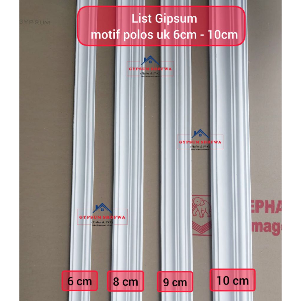 Gipsum Lis List Gypsum motif kiki polos 4 cm - 10 cm / List profil Gypsum minimalis polos / List Gip