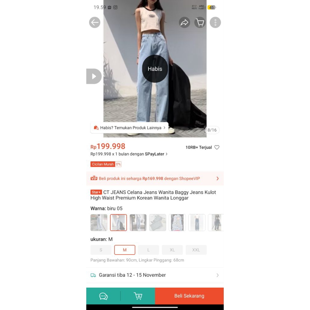 CT JEANS Celana Jeans Baggy Jeans Kulot High Waist Premium Korea Wanita Longgar(ASAL CO GA DIRESPON)