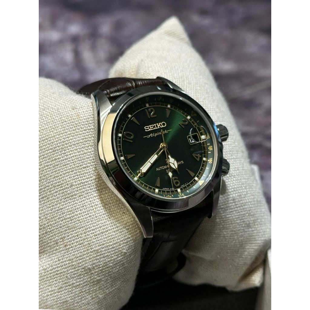 Jam Tangan Pria Seiko Prospex Alpinist Non GMT "Three Days" SPB507JI Green Sunray Dial Brown Leather