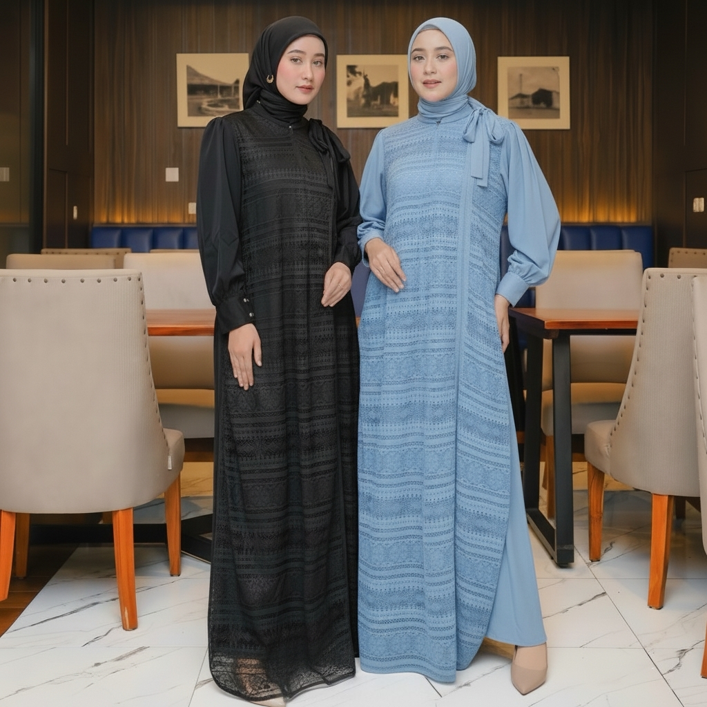 ARABIC DRES STANDAR JUMBO GAMIS PESTA GAMIS TILE MAXY BROKAT