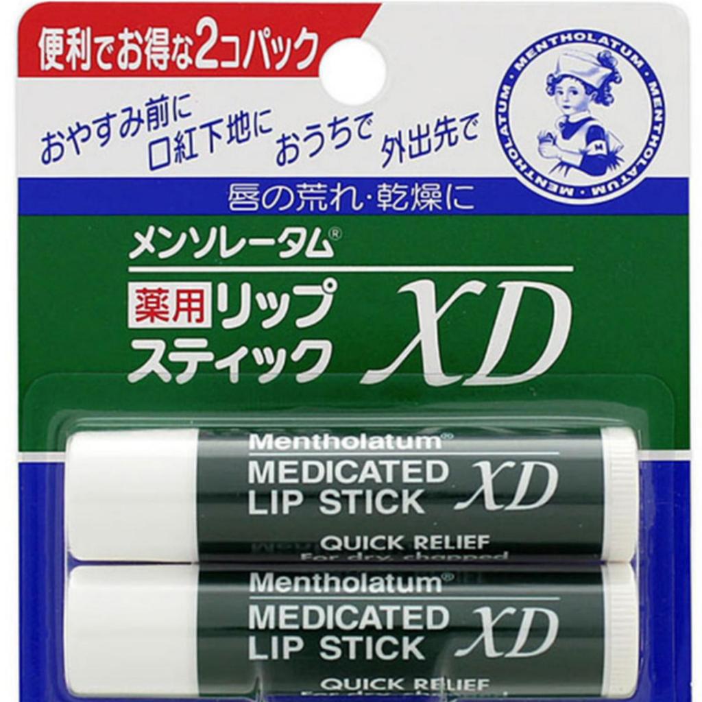 ROHTO Mentholatum Medicated Lip Stick XD - 2 Biji, Pelembab Bibir untuk Mengobati Kering & Pecah, Qu