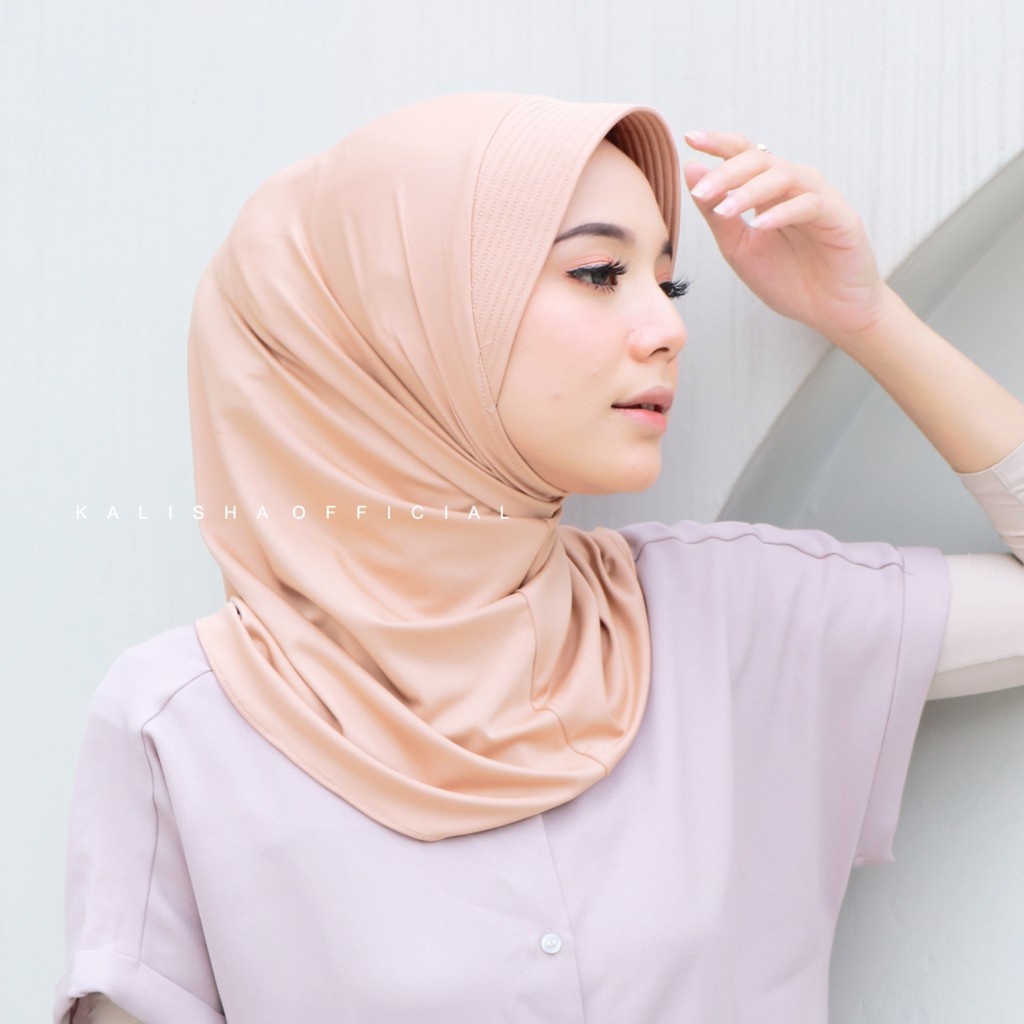 Kalisha - Adiba Hijab Sport Pendek Bergo Hamidah Kerudung Sporty Jersey Premium Hijab Instan Ukuran 