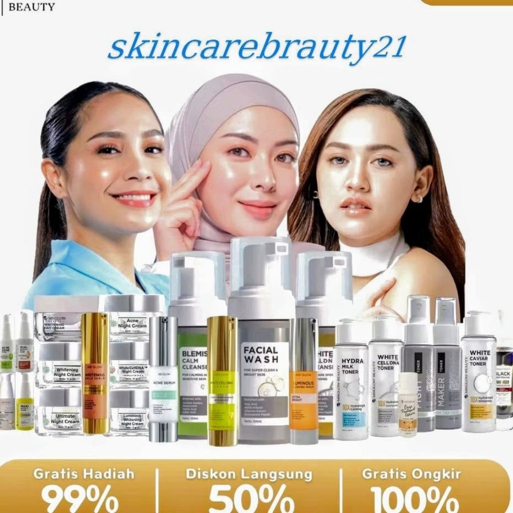 PAKET WAJAH MS GLOW - MS GLOW PAKET WAJAH WHITENING - MS GLOW PAKET ACNE - MS GLOW PAKET LUMINOUS - 