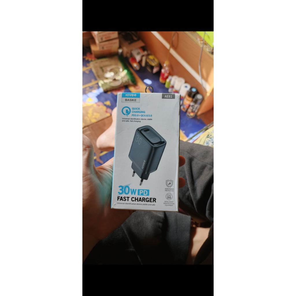 batok charger(kepala casan) kivee 30w fast charger, c to c