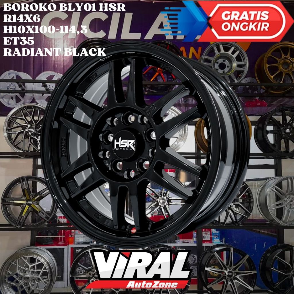 Velg Racing HSR BOROKO BLY01 Ring 14 R14 Untuk Granmax,Mega Carry,FormoMax,L300