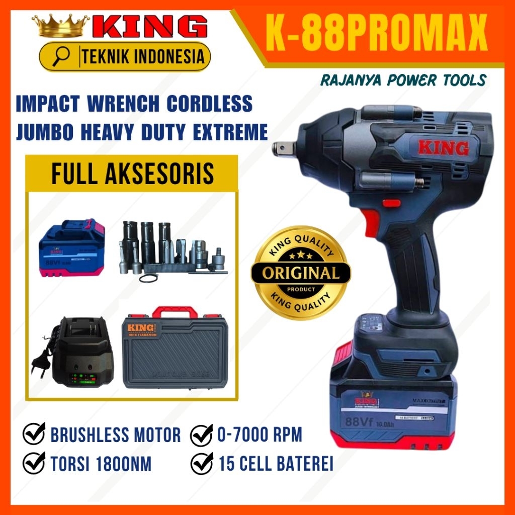 IMPECK WERCH MESIN PEMBUKA BAUT KING TYPE K-88 PROMAX IMPECK WRENCH CORDLESS JUMBO PROFESIONAL TOOLS