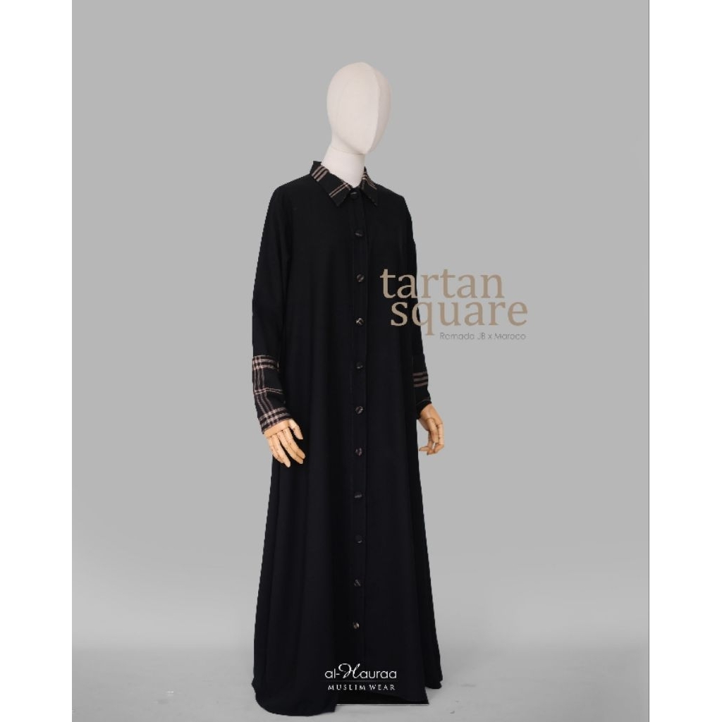 Gamis TARTAN SQUARE Jetblack AL-HAURAA